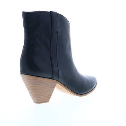 Frye & Co. Maley Pull Tab 70716 Womens Black Leather Ankle & Booties Boots