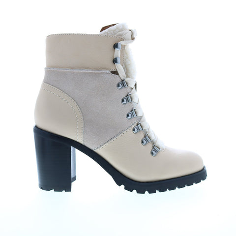 Frye Rayner Hiker 70766 Womens White Leather Zipper Hiker Boots Shoes