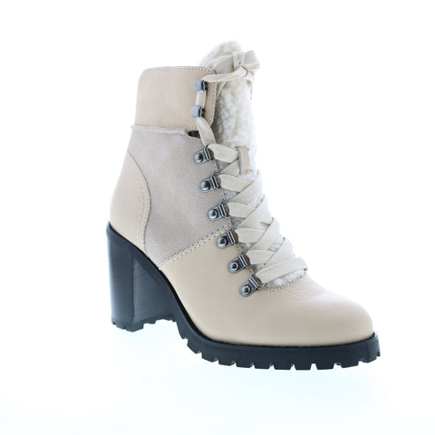 Frye Rayner Hiker 70766 Womens White Leather Zipper Hiker Boots Shoes