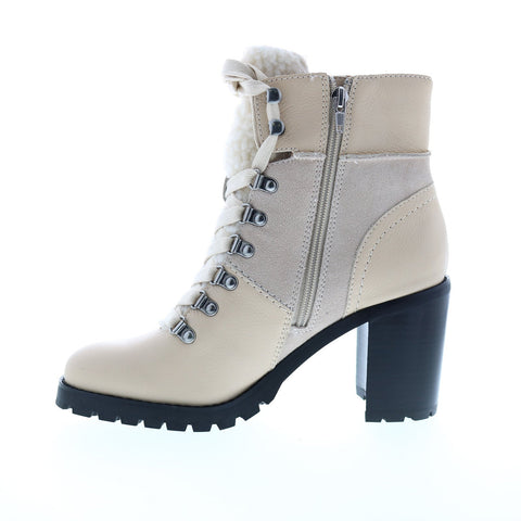 Frye Rayner Hiker 70766 Womens White Leather Zipper Hiker Boots Shoes