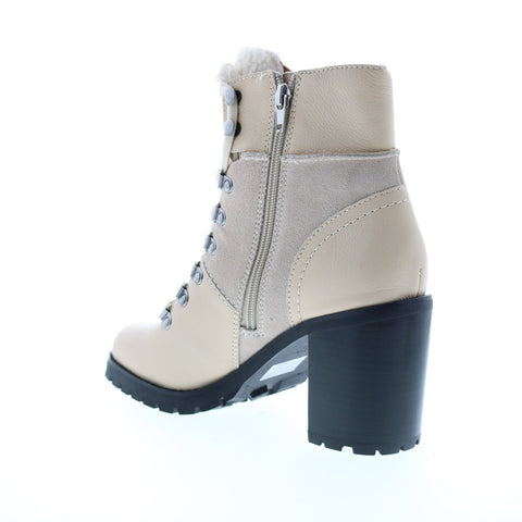 Frye Rayner Hiker 70766 Womens White Leather Zipper Hiker Boots Shoes