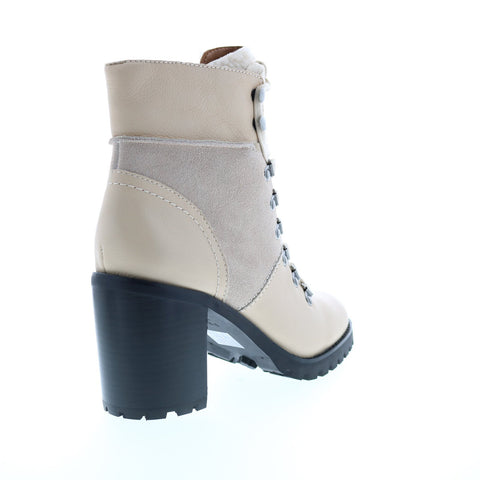 Frye Rayner Hiker 70766 Womens White Leather Zipper Hiker Boots Shoes