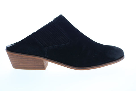 Frye Rubie Mule 70776 Womens Black Suede Heels Slip On Mule Shoes