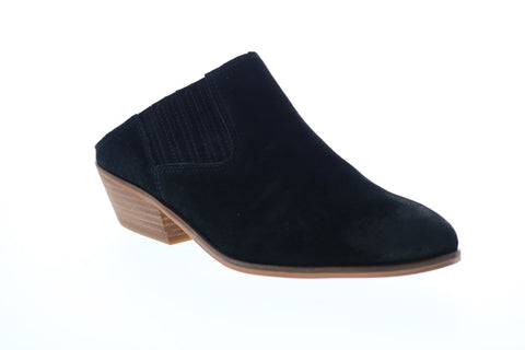 Frye Rubie Mule 70776 Womens Black Suede Heels Slip On Mule Shoes