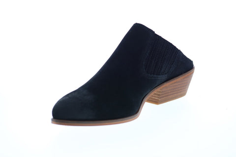 Frye Rubie Mule 70776 Womens Black Suede Heels Slip On Mule Shoes