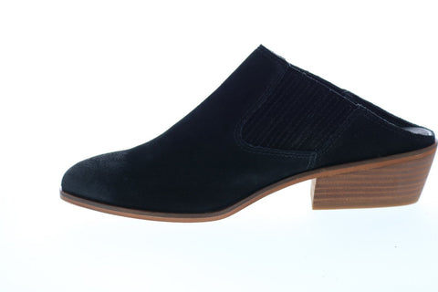 Frye Rubie Mule 70776 Womens Black Suede Heels Slip On Mule Shoes