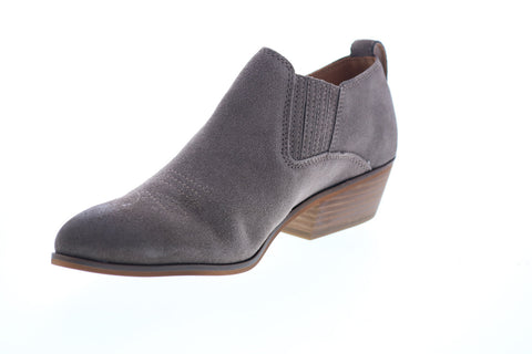 Frye Rubie Western Slip On 70779 Womens Gray Suede Booties Boots
