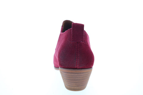 Frye Rubie Western Slip On 70779 Womens Red Suede Booties Boots