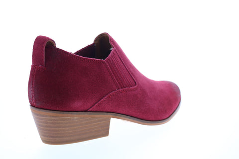 Frye Rubie Western Slip On 70779 Womens Red Suede Booties Boots