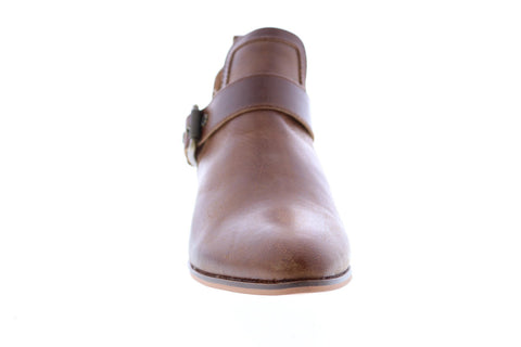 Frye Rubie Moto Slip On 70782 Womens Brown Leather Strap Bootie Boots Shoes