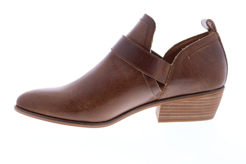 Frye Rubie Moto Slip On 70782 Womens Brown Leather Strap Bootie Boots Shoes