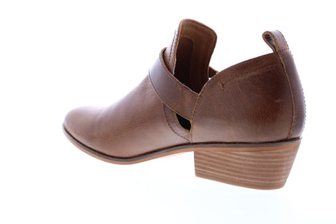 Frye Rubie Moto Slip On 70782 Womens Brown Leather Strap Bootie Boots Shoes