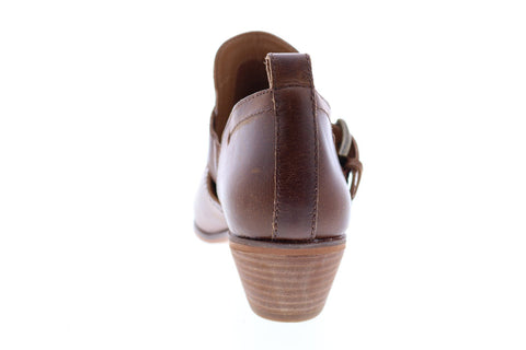 Frye Rubie Moto Slip On 70782 Womens Brown Leather Strap Bootie Boots Shoes