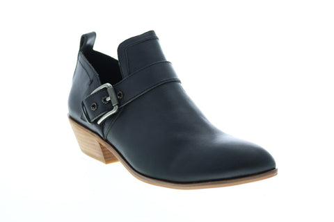 Frye & Co. Rubie Moto Slip On 70782 Womens Black Leather Ankle & Booties Boots