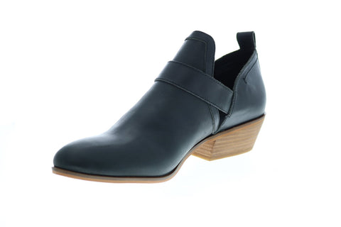 Frye & Co. Rubie Moto Slip On 70782 Womens Black Leather Ankle & Booties Boots