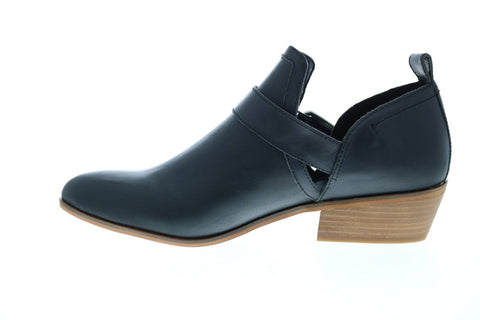 Frye & Co. Rubie Moto Slip On 70782 Womens Black Leather Ankle & Booties Boots