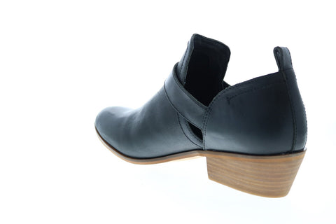 Frye & Co. Rubie Moto Slip On 70782 Womens Black Leather Ankle & Booties Boots