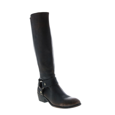 Frye Carson Harness Tall Womens Black Extended Leather Casual Dress Boots