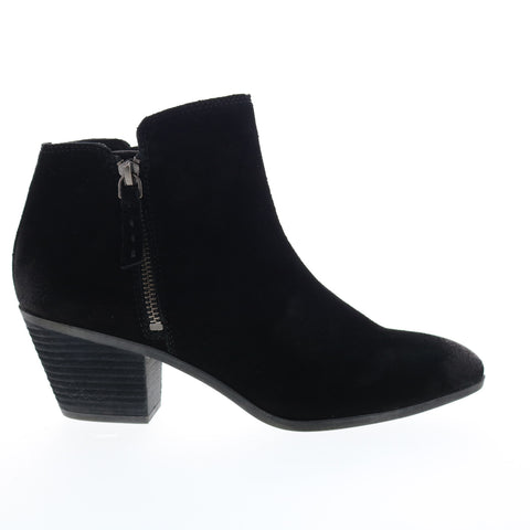 Frye Holly Zip Bootie 70840 Womens Black Leather Zipper Booties Boots