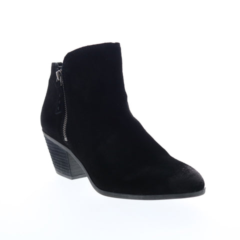 Frye Holly Zip Bootie 70840 Womens Black Leather Zipper Booties Boots