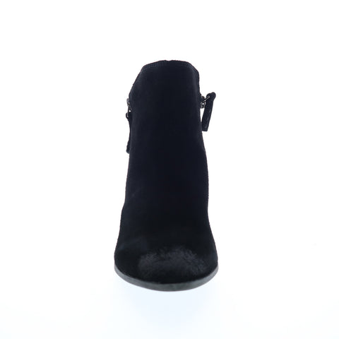 Frye Holly Zip Bootie 70840 Womens Black Leather Zipper Booties Boots