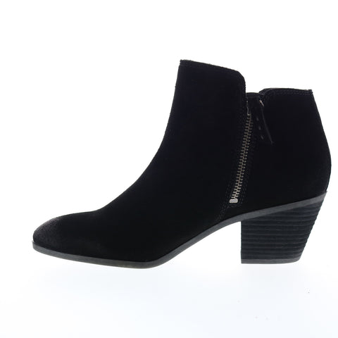 Frye Holly Zip Bootie 70840 Womens Black Leather Zipper Booties Boots