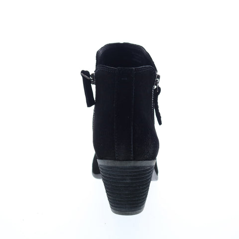 Frye Holly Zip Bootie 70840 Womens Black Leather Zipper Booties Boots