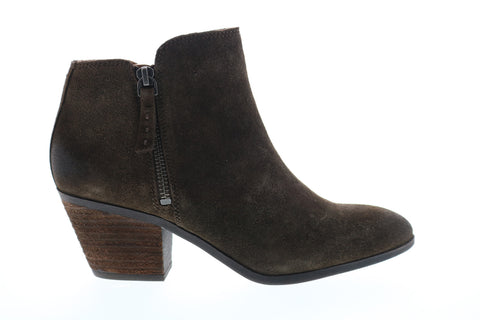 Frye & Co. Holly Zip Bootie 70840 Womens Brown Suede Ankle & Booties Boots