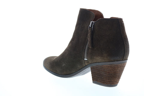 Frye & Co. Holly Zip Bootie 70840 Womens Brown Suede Ankle & Booties Boots