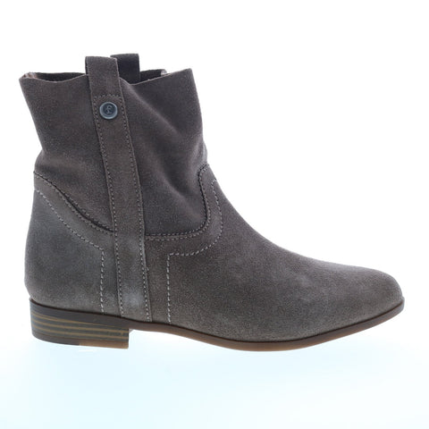 Frye Sarah Shortie 70841 Womens Gray Suede Slip On Short Boots Shoes