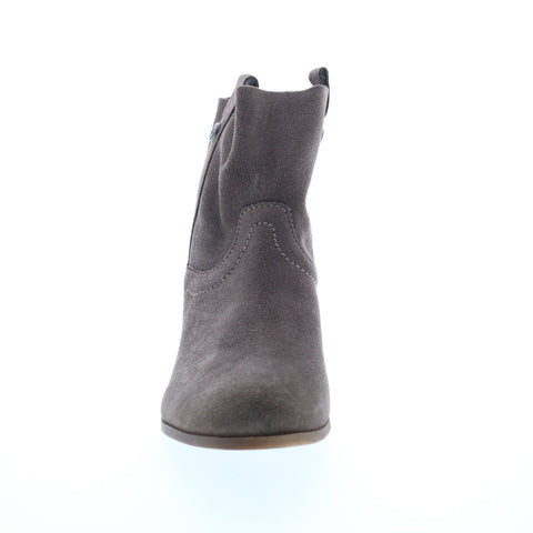 Frye Sarah Shortie 70841 Womens Gray Suede Slip On Short Boots Shoes