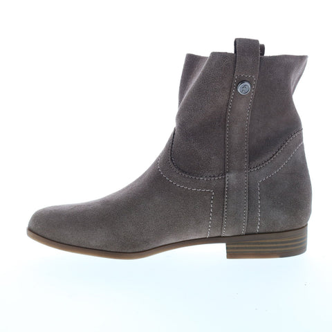 Frye Sarah Shortie 70841 Womens Gray Suede Slip On Short Boots Shoes