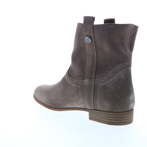 Frye Sarah Shortie 70841 Womens Gray Suede Slip On Short Boots Shoes