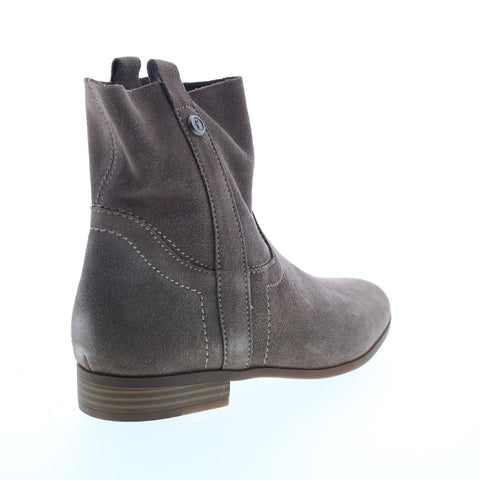 Frye Sarah Shortie 70841 Womens Gray Suede Slip On Short Boots Shoes