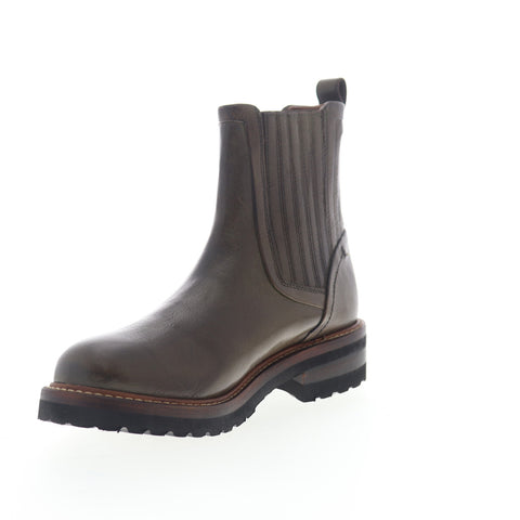Frye Ella Moto Chelsea 70847 Womens Brown Leather Slip On Boots