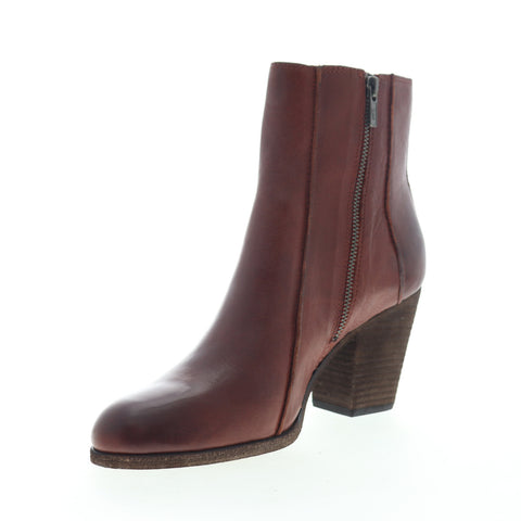 Frye Essa Seam Bootie 70852 Womens Brown Leather Zipper Booties Boots