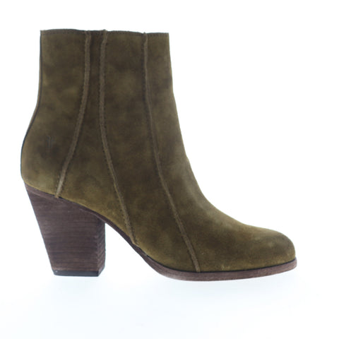 Frye Essa Seam Bootie 70853 Womens Green Suede Zipper Booties Boots