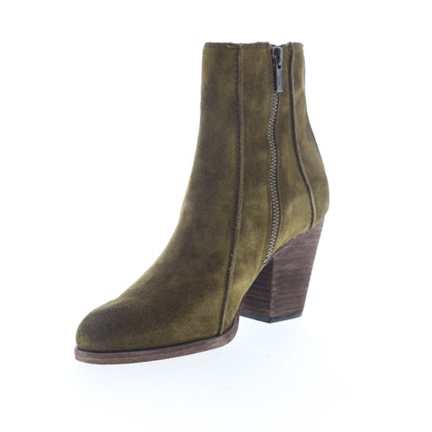 Frye Essa Seam Bootie 70853 Womens Green Suede Zipper Booties Boots