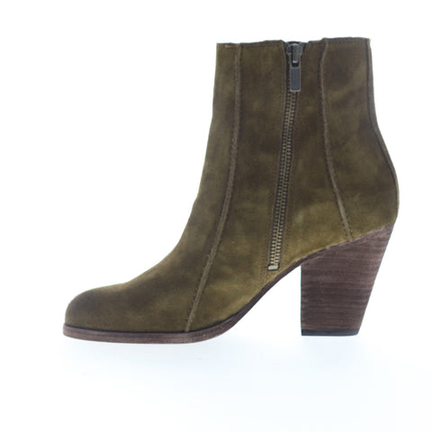Frye Essa Seam Bootie 70853 Womens Green Suede Zipper Booties Boots