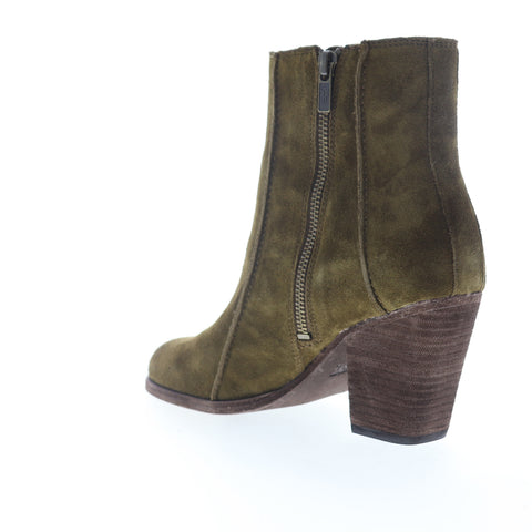 Frye Essa Seam Bootie 70853 Womens Green Suede Zipper Booties Boots