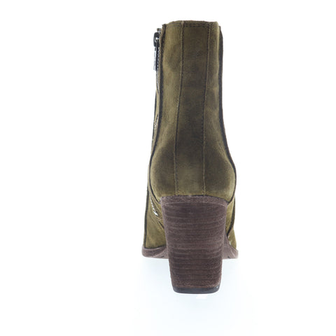 Frye Essa Seam Bootie 70853 Womens Green Suede Zipper Booties Boots