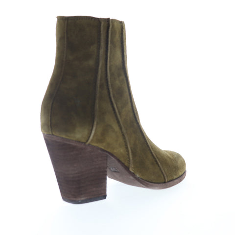 Frye Essa Seam Bootie 70853 Womens Green Suede Zipper Booties Boots