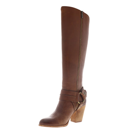 Frye Essa Seam Harness Tall 70855 Womens Brown Leather Zipper Dress Boots