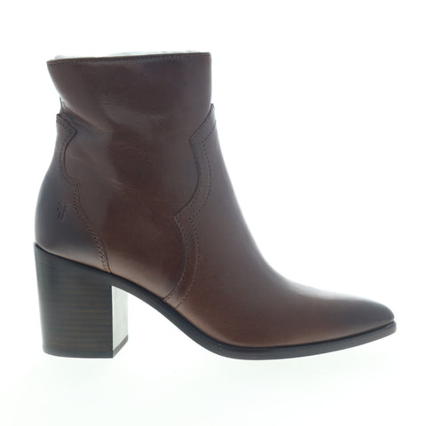 Frye Flynn Short Inside Zip 70885 Womens Brown Leather Ankle & Booties Boots