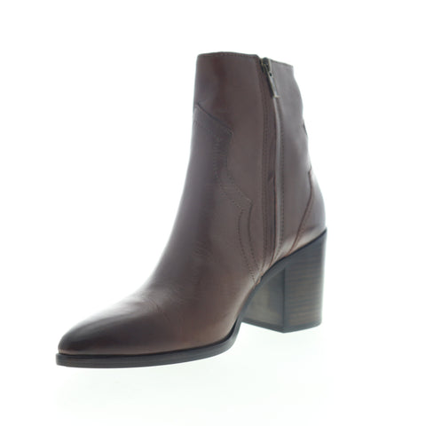 Frye Flynn Short Inside Zip 70885 Womens Brown Leather Ankle & Booties Boots