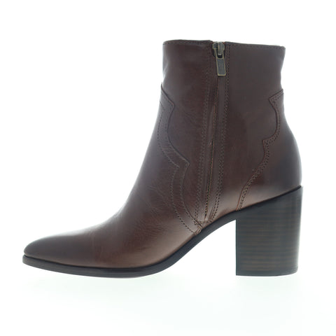 Frye Flynn Short Inside Zip 70885 Womens Brown Leather Ankle & Booties Boots