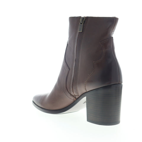 Frye Flynn Short Inside Zip 70885 Womens Brown Leather Ankle & Booties Boots