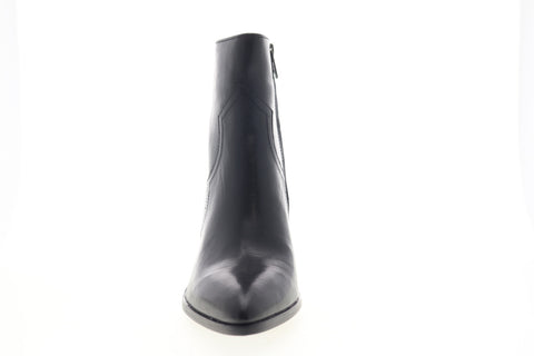 Frye Flynn Short Inside Zip 70885 Womens Black Leather Ankle & Booties Boots