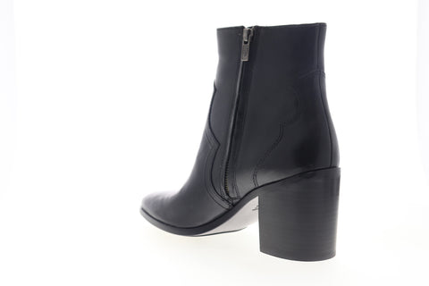Frye Flynn Short Inside Zip 70885 Womens Black Leather Ankle & Booties Boots