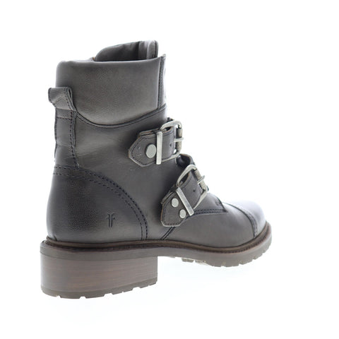 Frye Samantha Stud Hiker 70911 Womens Gray Leather Strap Hiker Boots Shoes